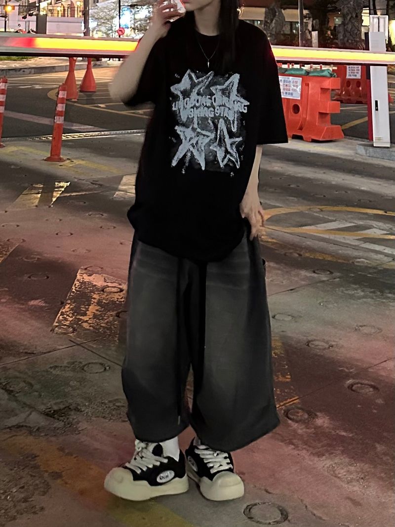 パネル デニム カーペンター パンツ