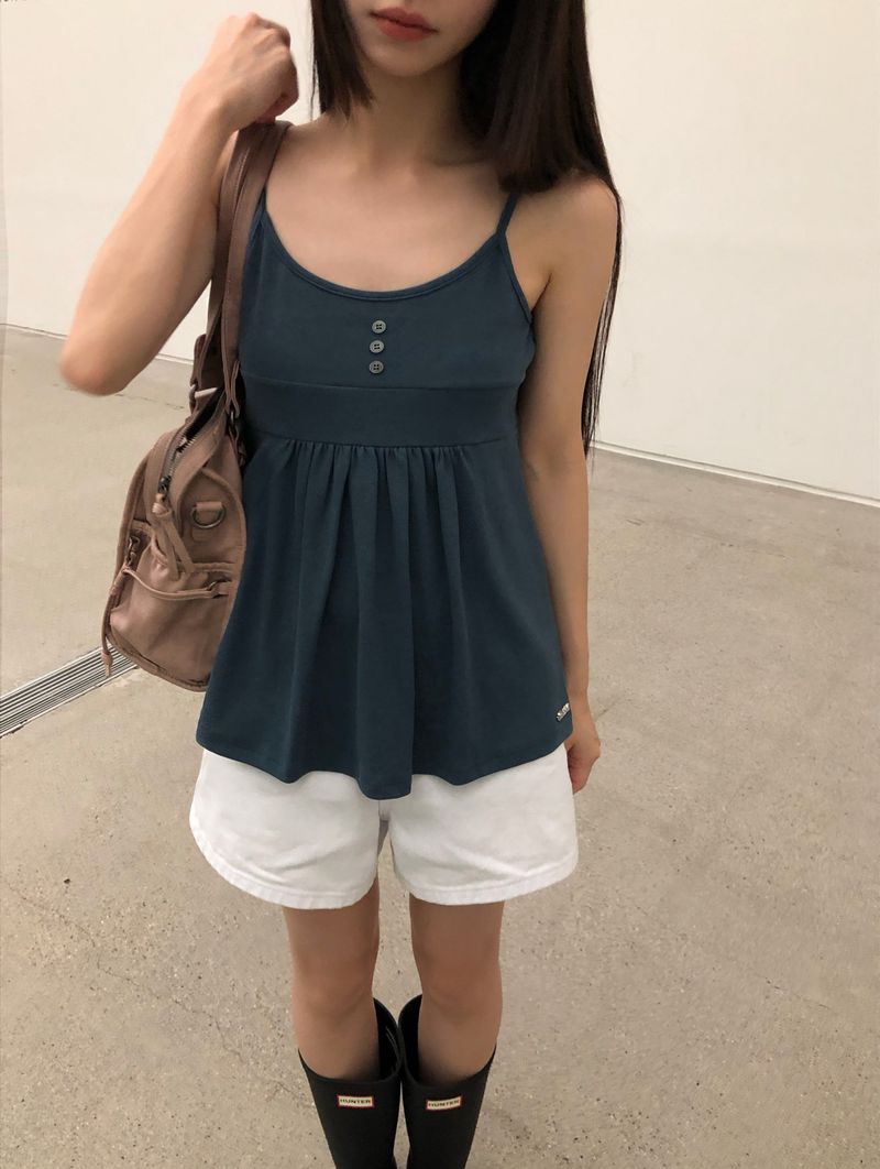 [ORIGINAL] Nev Shirred Ribbed Sleeveless