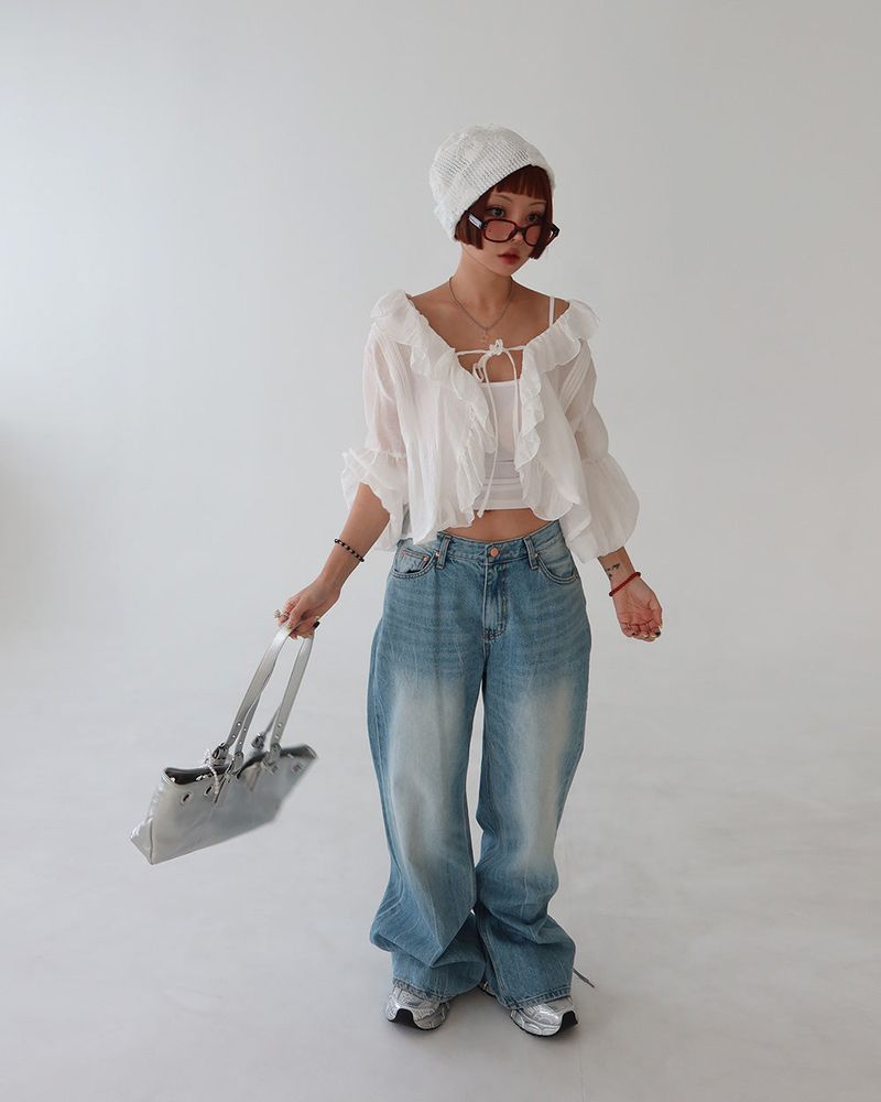 Shade light blue low wide jeans