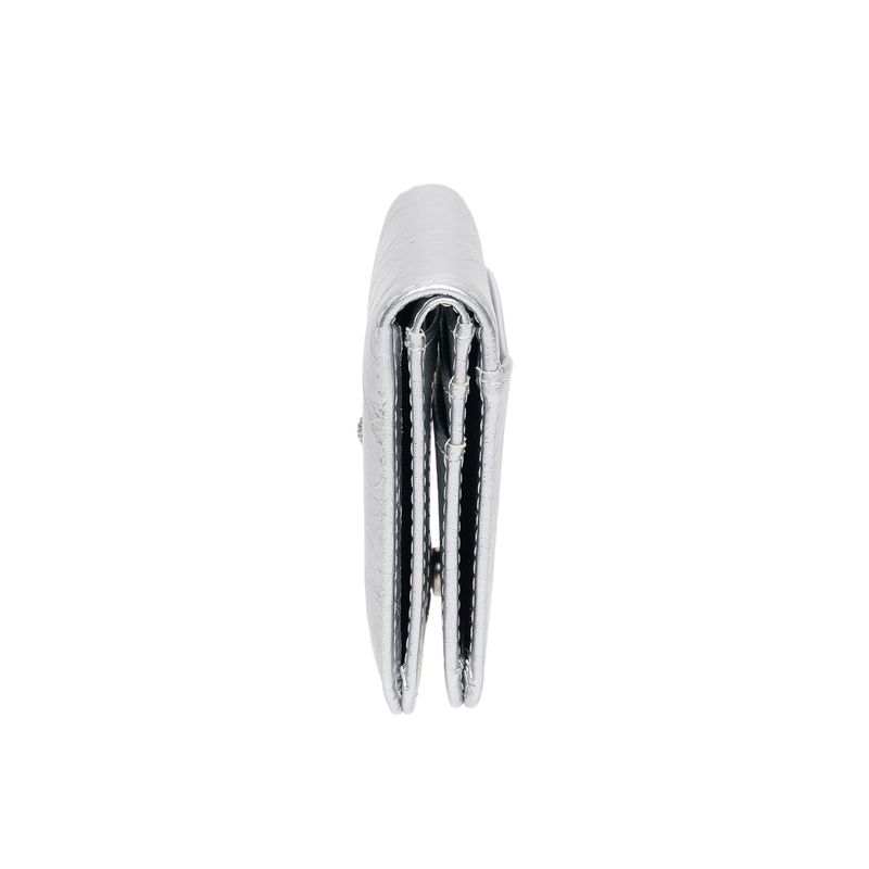 Daisy Photo Slot Half Wallet Bill Card Wallet silver