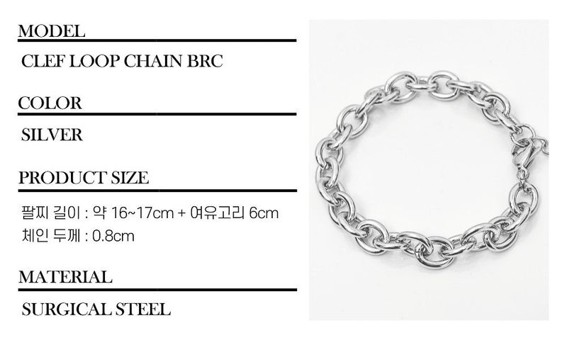 unisex bracelet chain stainless steel_CLEF LOOP CHAIN BRC