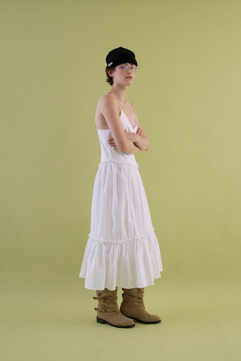 Silly frill dress_ivory