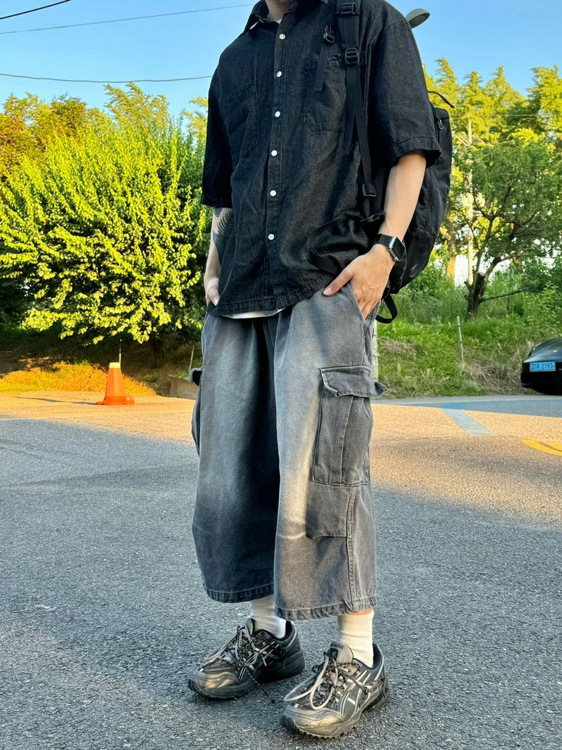 Diff denim short sleeve shirt 2C
