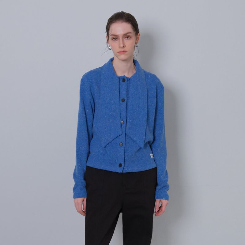 Blue Tie Knit Cardigan