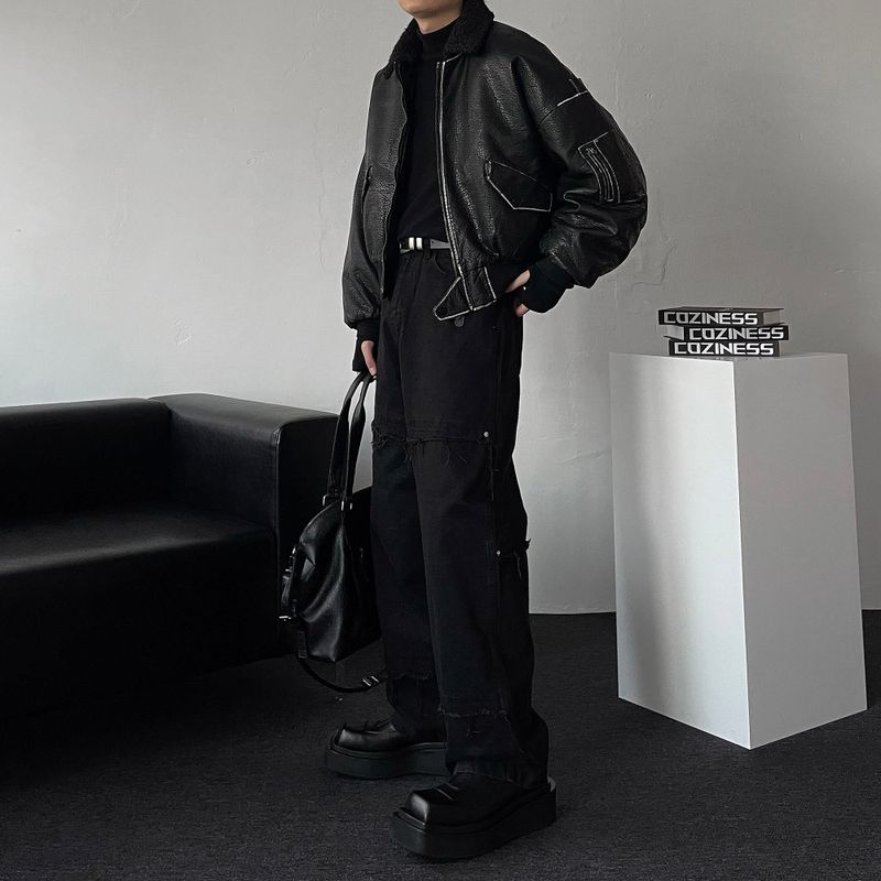 ALL Coyote Sealing Leather Bomber Jacket (2 colors)
