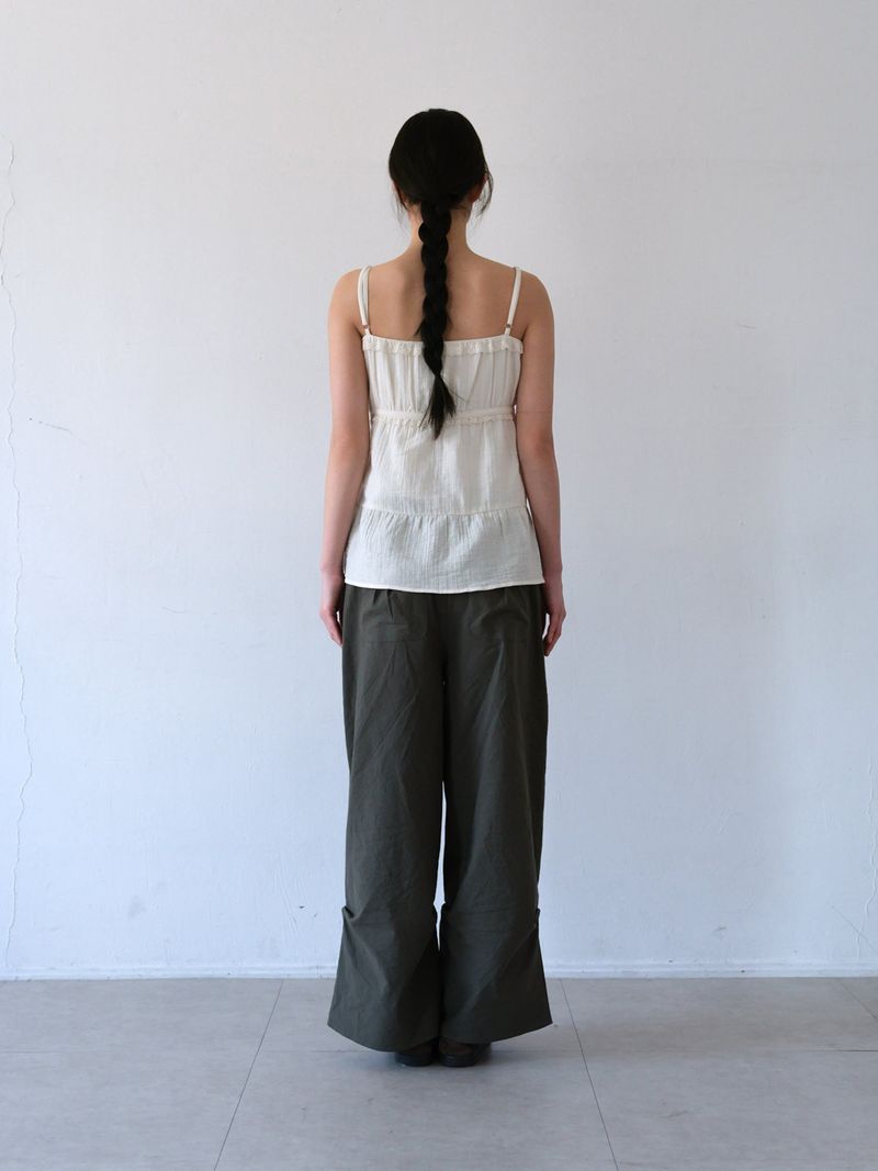 Shirring Cotton Pants (Khaki)