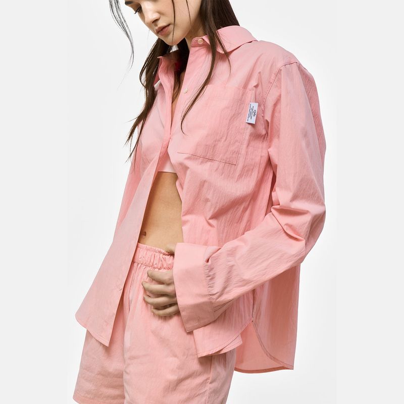 PAPER BUTTON SHIRTS SET_PINK
