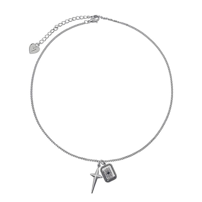 SQUARE CROSS PENDANT NECKLACE