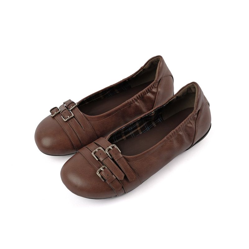 Closet 0040. Three Belted Flat Shoes - 3colors