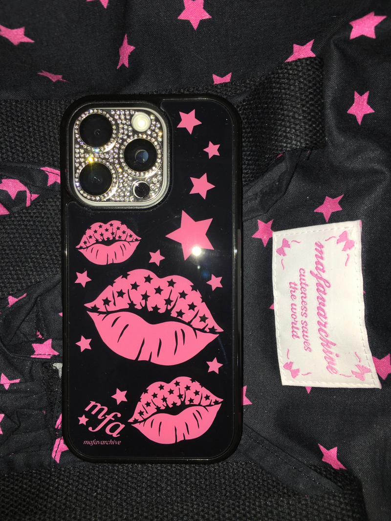 black lips glass case