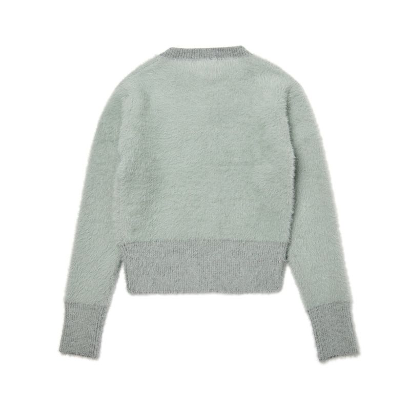 [LINE] Mohair Wool Blend Knit Zip-Up