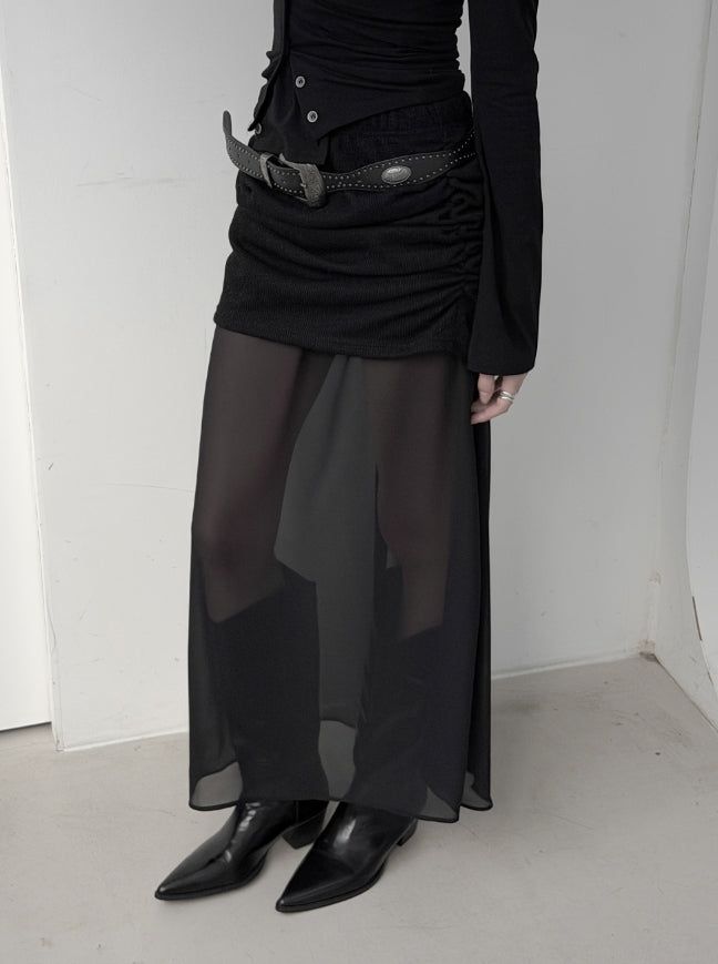 Cente Chiffon Layered Long Skirt