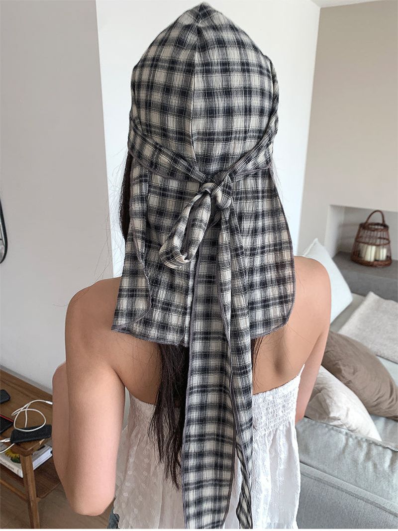 CHECK HAIR SCARF (2C)