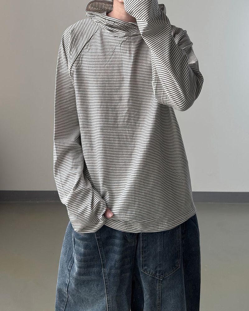 Ron layered stripe hoodie