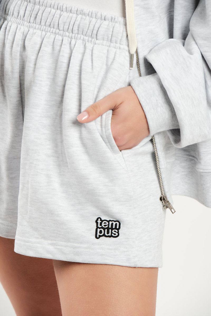 TEMPUS PATCH SHORT PANTS [WHITE MELANGE]