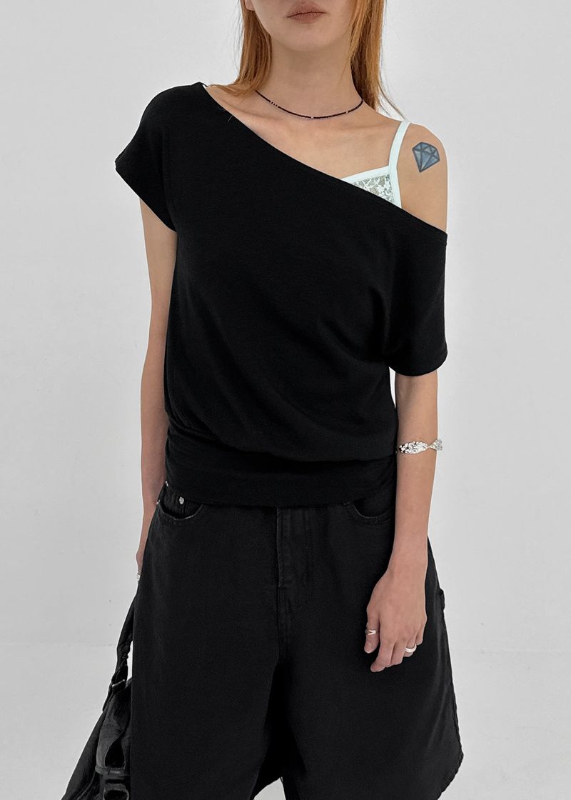 [MADE] Tepo Dolman Boat Neck Short Sleeve Top