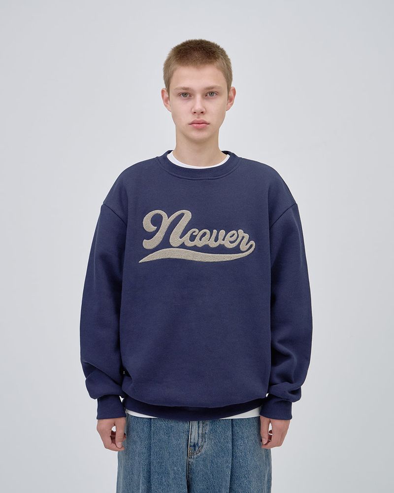  SCRIPT LOGO SWEAT SHIRTS - NAVY