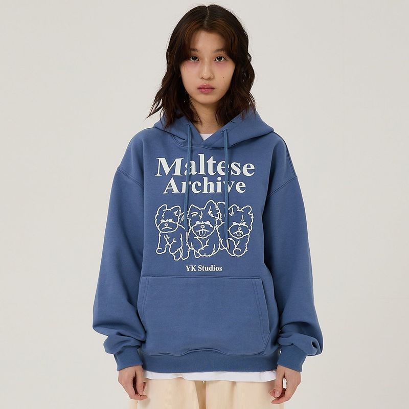 Maltese archive line graphic hood