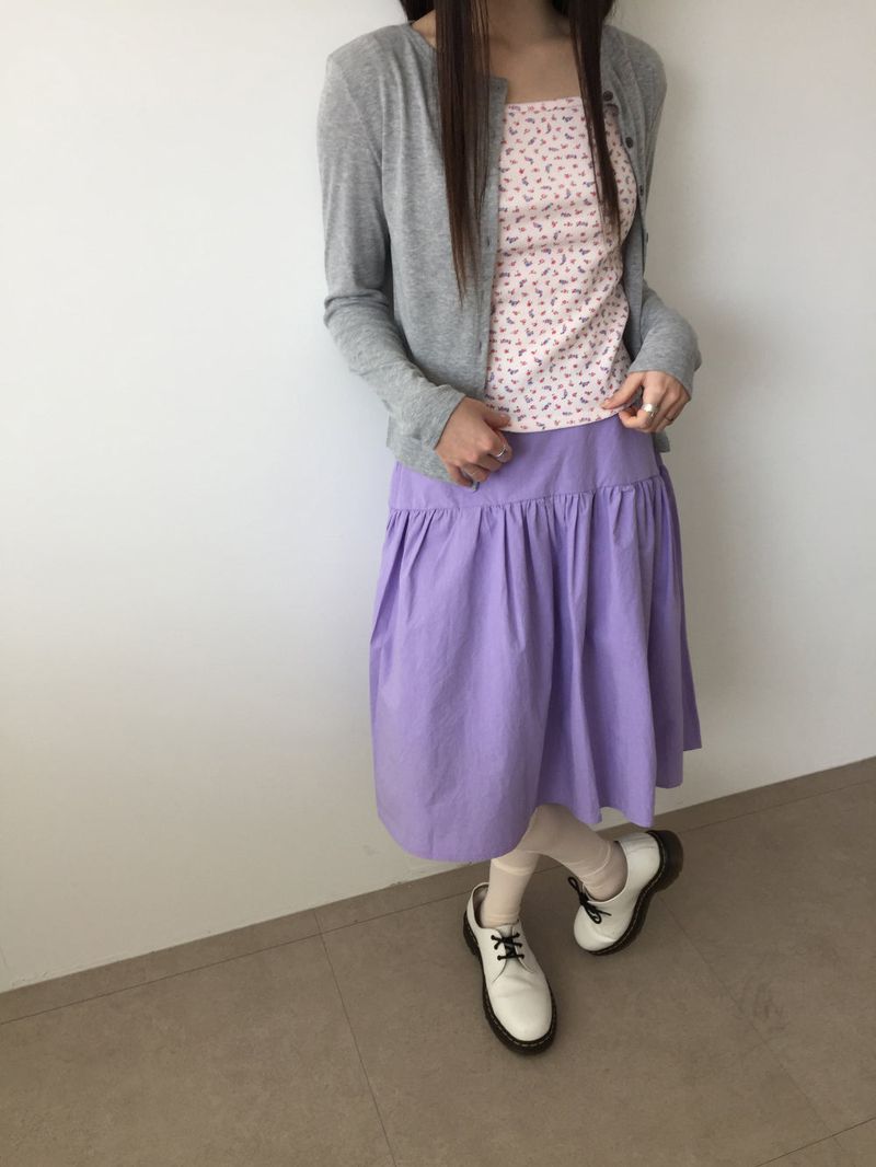 ペールブルームミディスカート (3color)