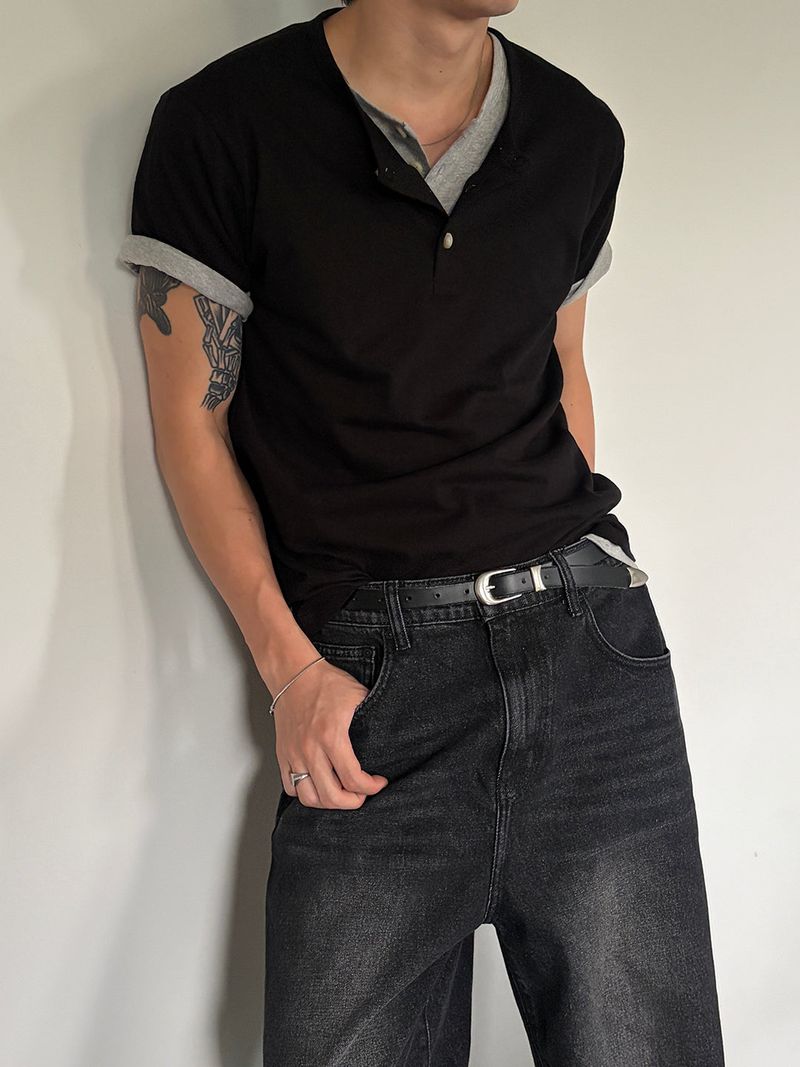 LAURANT（ロラン）の「Flow 3 button henley neck t-shirts(4color)（Tops）」