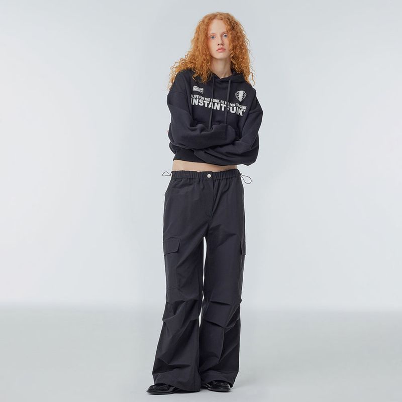 Parachute wide-leg cargo trousers