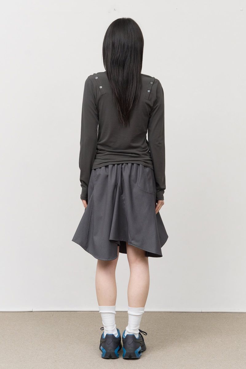 (W) Piece Unbalance Skirt
