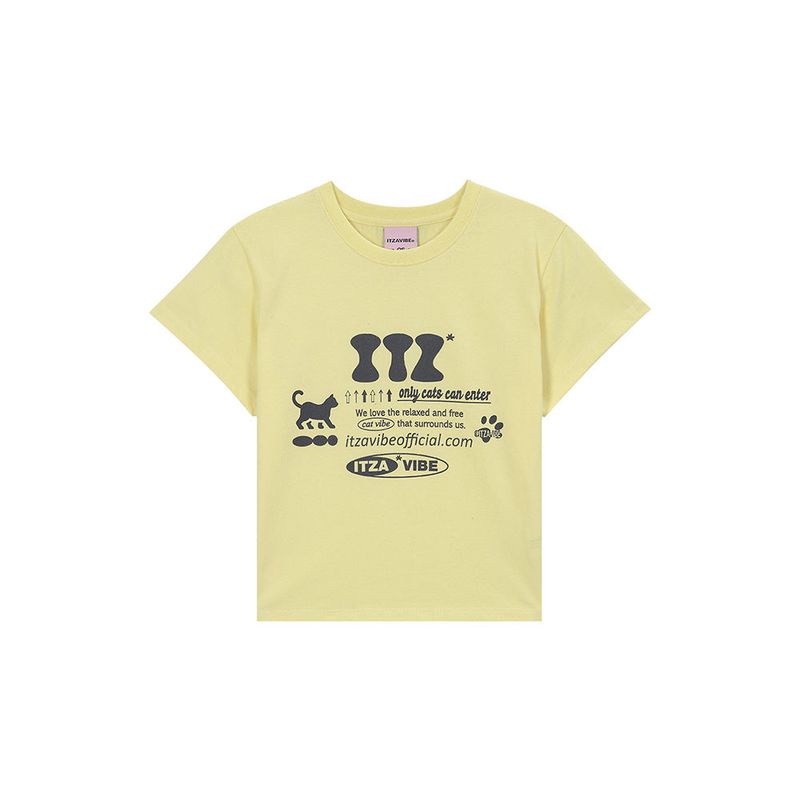 ITZ OFFICIAL LOGO CROP T SHIRT - YELLOW