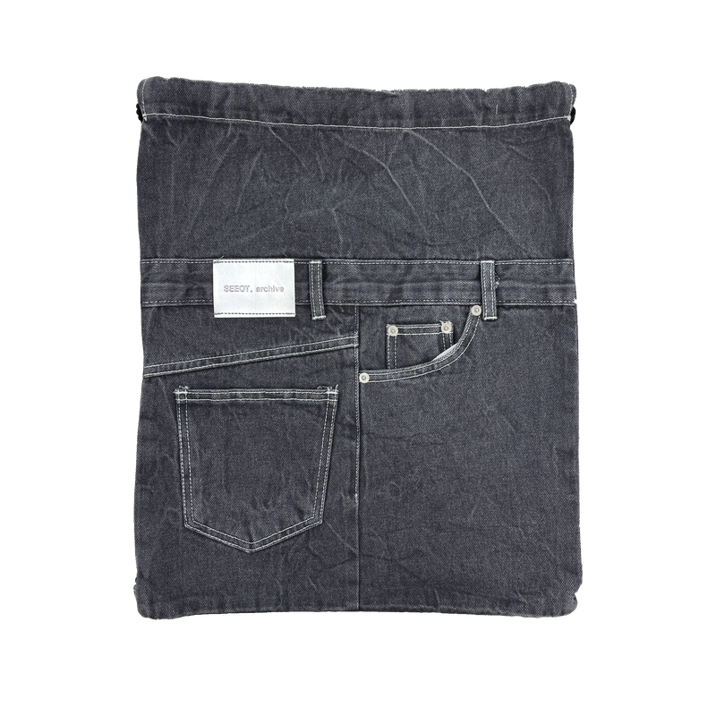 denim rope gym sack