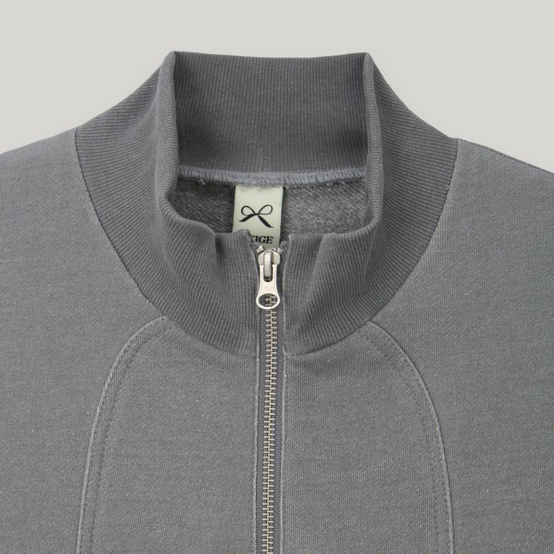 Gray Butterfly Pigment Jersey Zip-up
