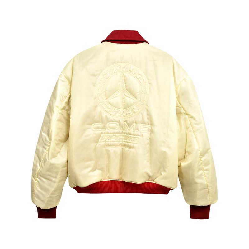 [UNISEX] Reversible "WORLD PEACE" Padded Bomber Jacket (Light Yellow)