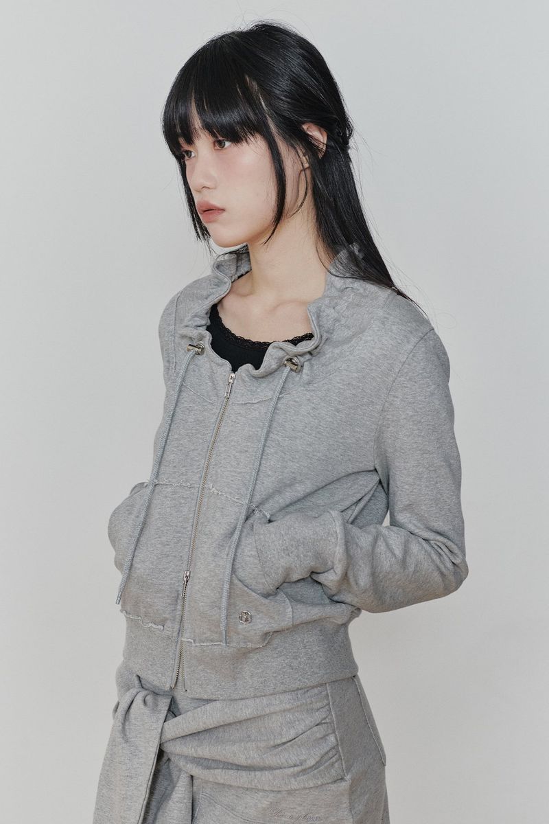 BLOOM ZIP-UP JACKET melange grey