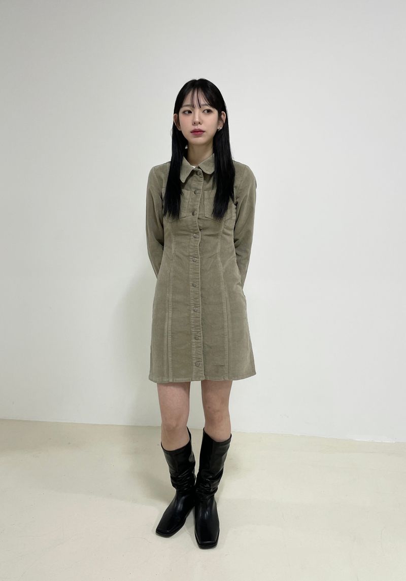 Western collar mini dress