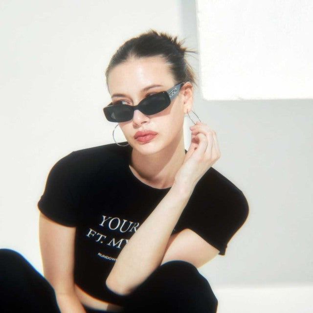 ‘Your lips ft. My neck’ Crop Tee Black