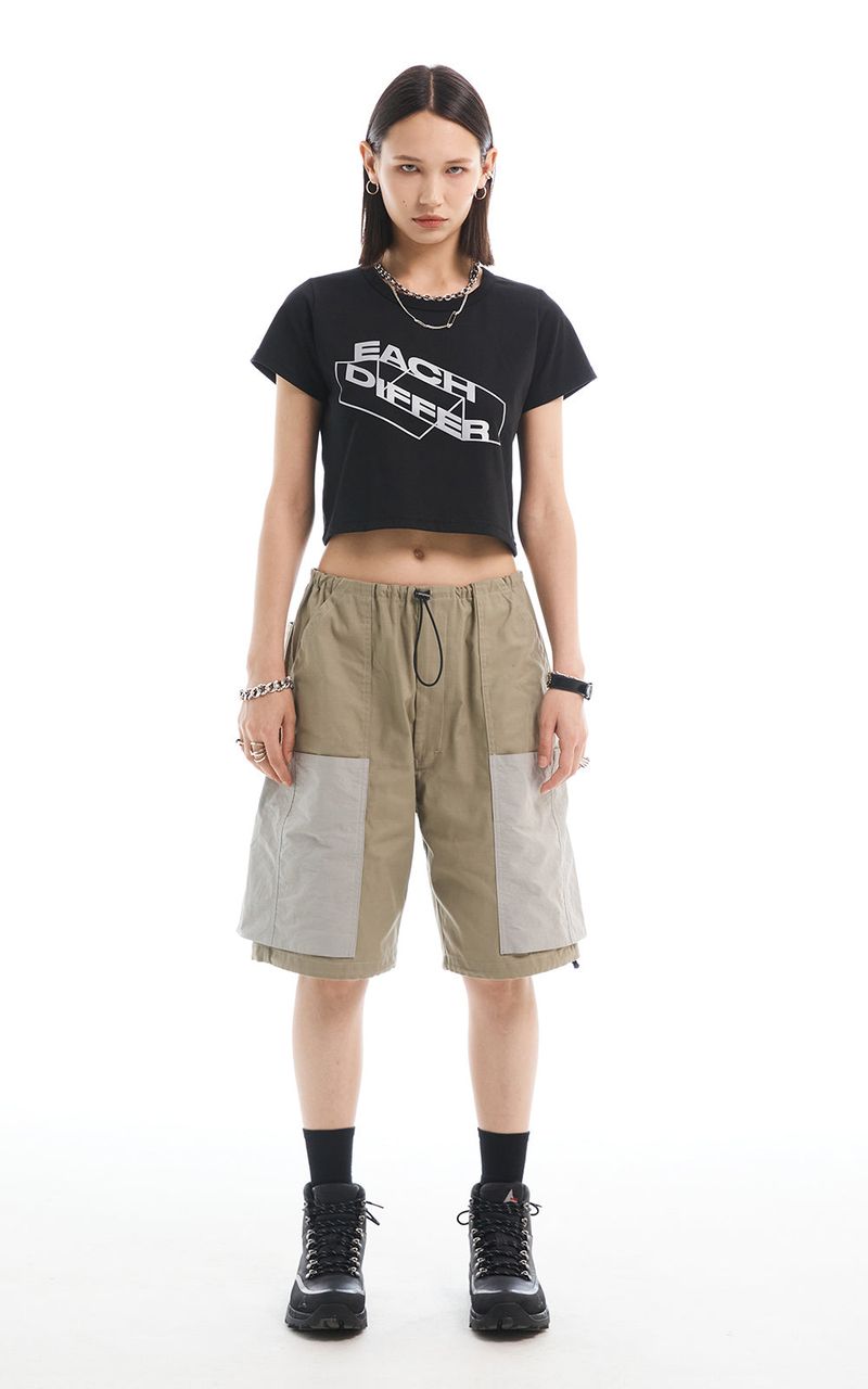 REFLECTIVE CROP T-SHIRT_BLACK