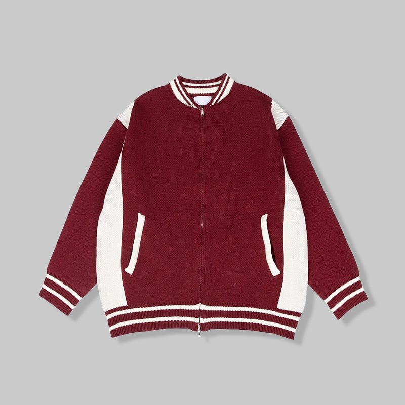 Noire Varsity Knit Zip-Up