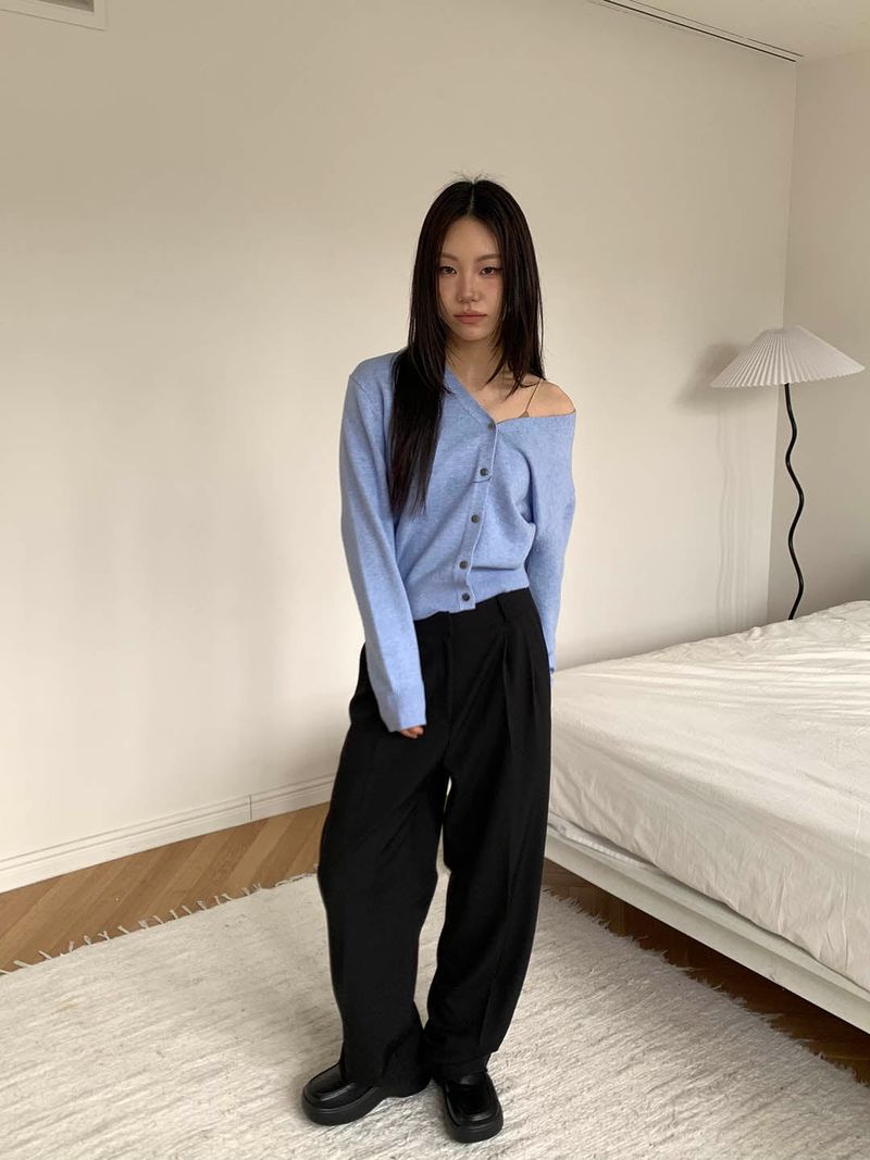 All day semi wide slacks(3color)