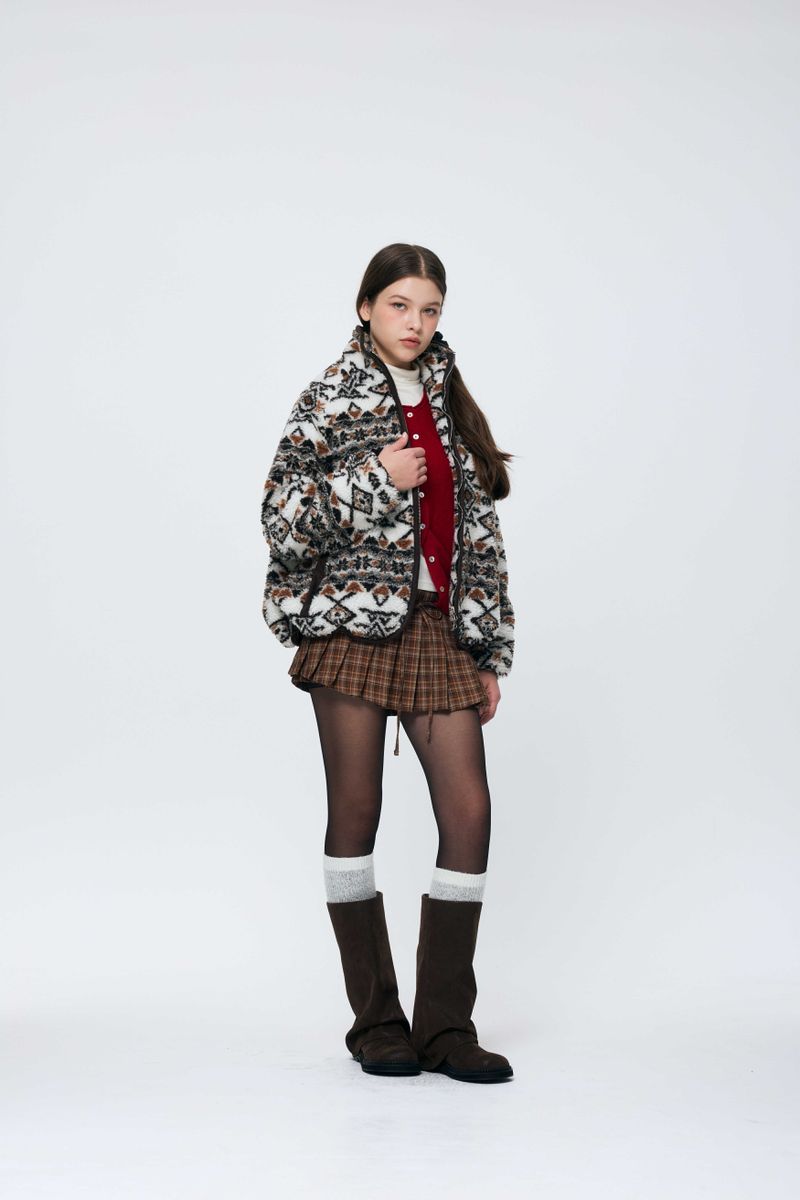 NORDEN FLEECE JACKET / BROWN