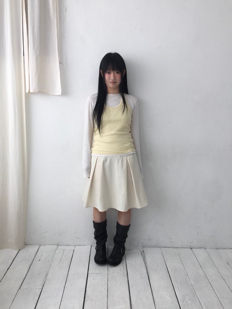 wooon（ウオン）の「ボタンスリットミディスカート（スカート）」