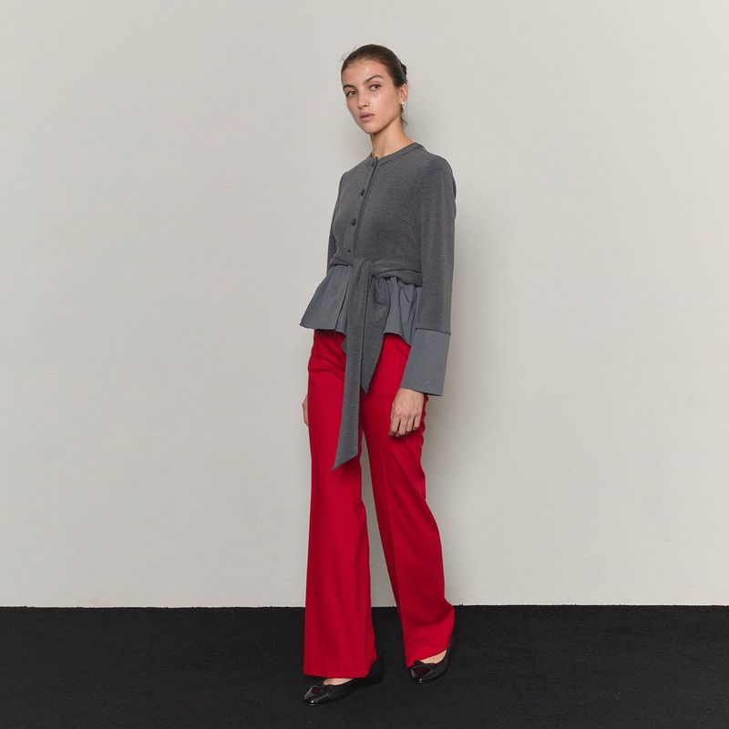 Tailored Flared Pants_Red