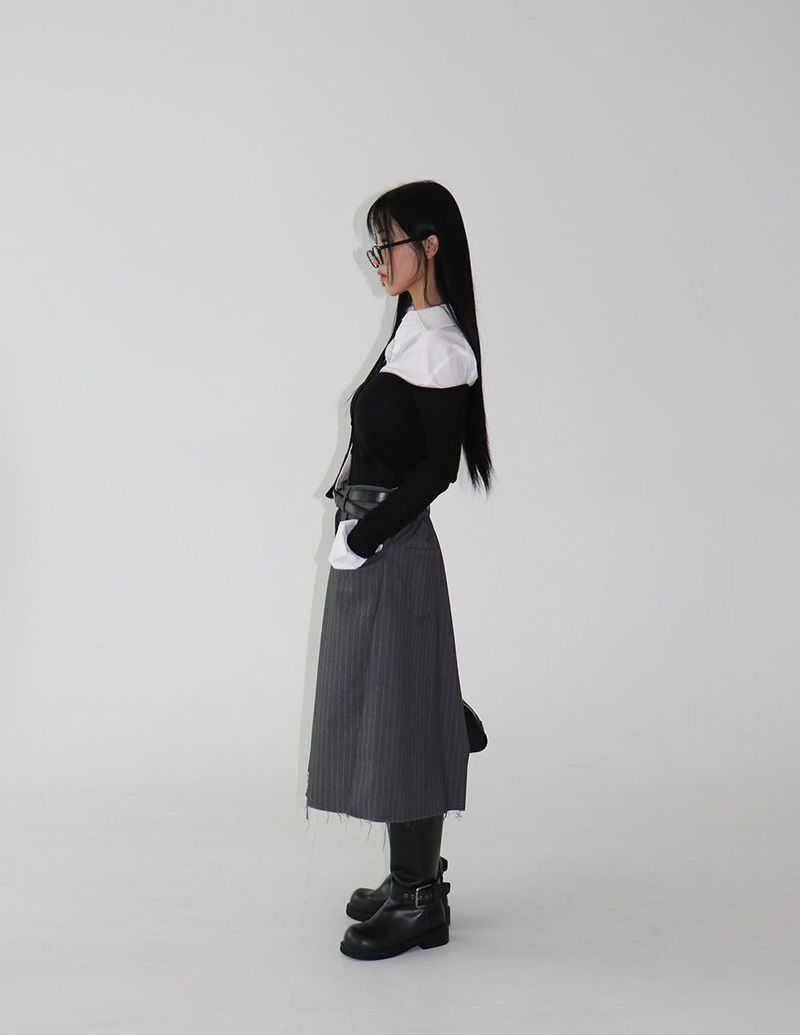 Bermuda Stripe Midi Skirt
