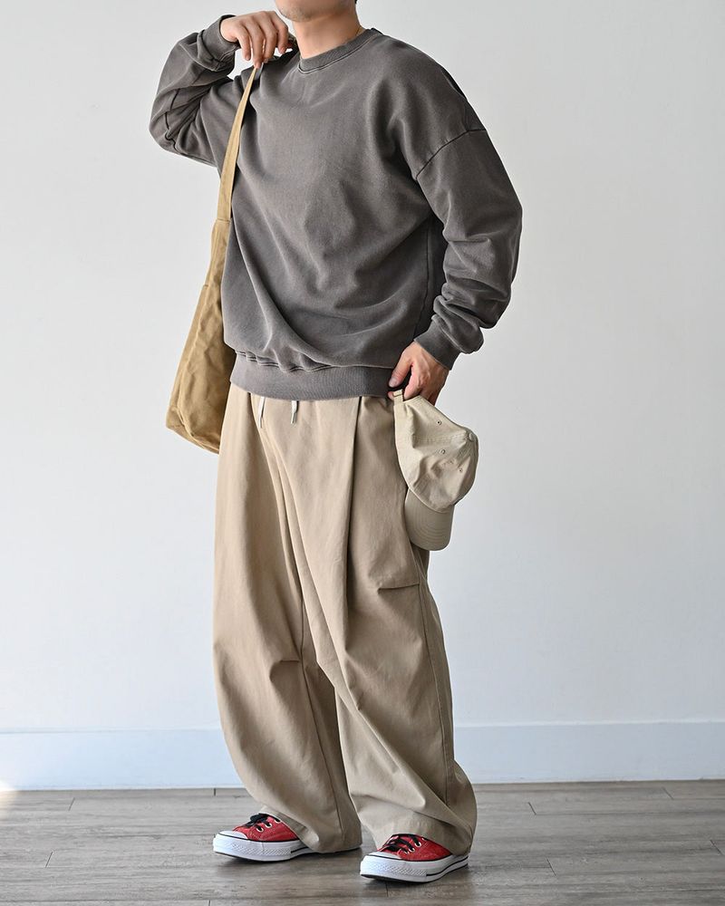 DRW D-RING ONE TUCK BALLOON PANTS BG 
