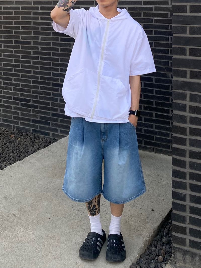 Zino Washed Denim Bermuda Pants 2C