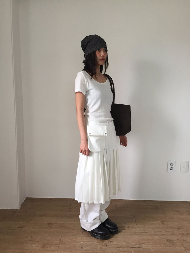 Pocket Layered Wrap Skirt (2color)