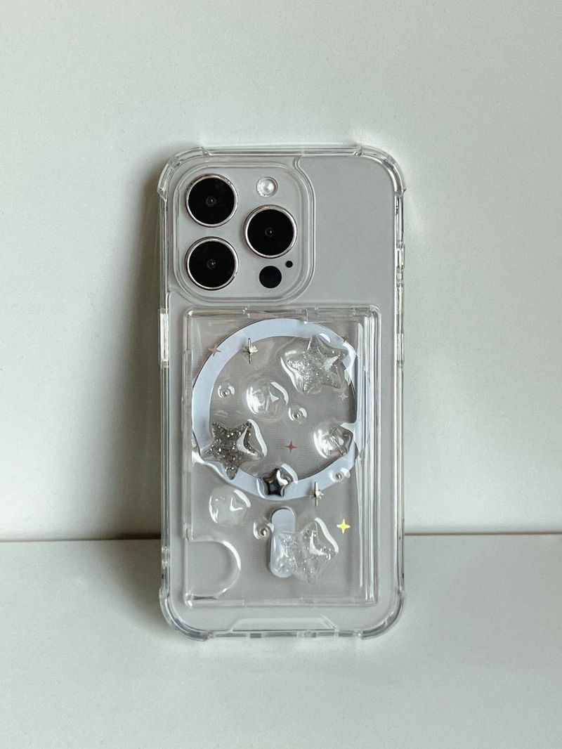 channel202（チャンネル202）の「Milky Way Silver Star Resin Magsafe Card Wallet（Smartphone Accessories）」