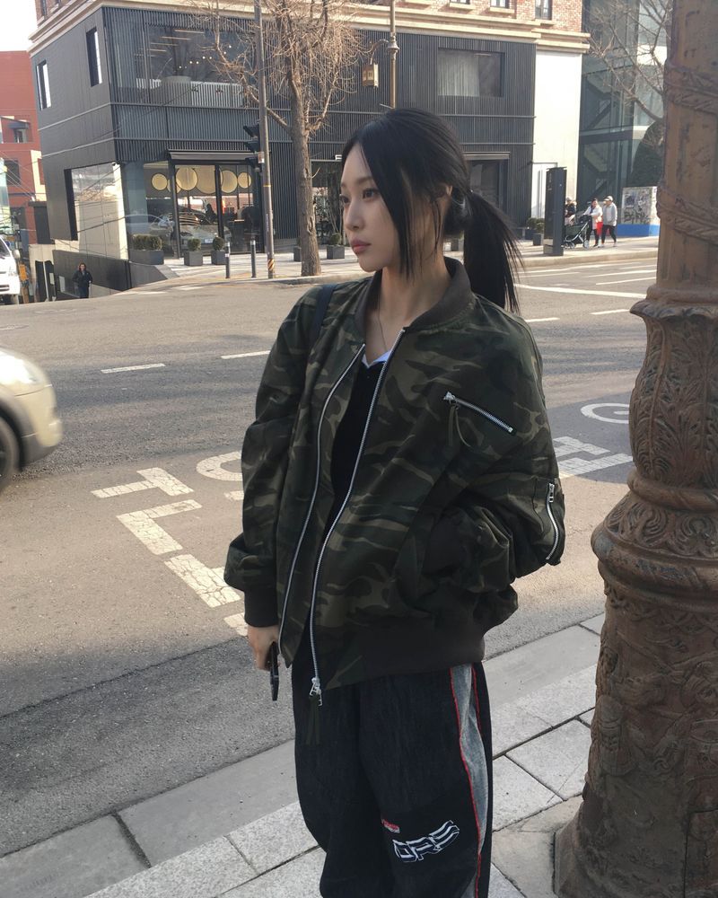 Camo ma-1 shirring jumper