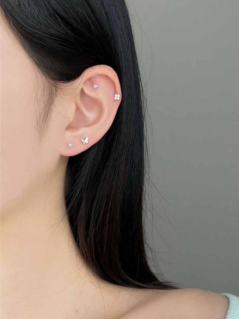 [5 set] mini flower butterfly piercing set