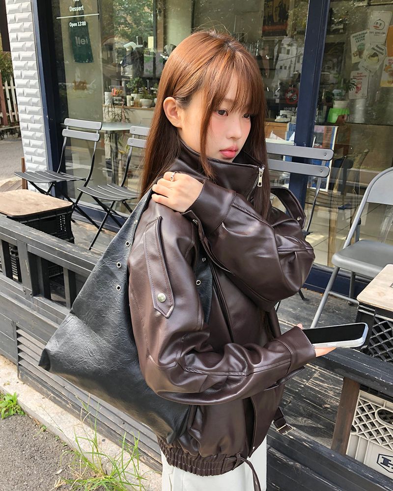WONDER WONDER（ワンダーワンダー）の「Alin Belted Oversized Leather Jacket（Jackets/Outerwear）」