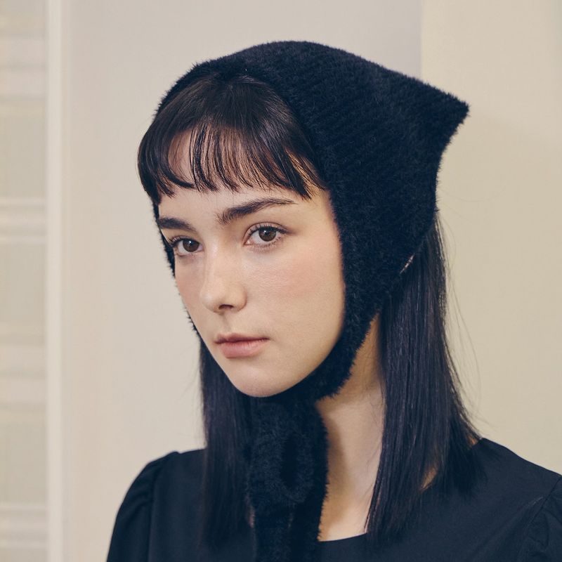 VARZAR（バザール）の「VARZAR レーベルニットバンダナ / Black（ヘアアクセサリー）」