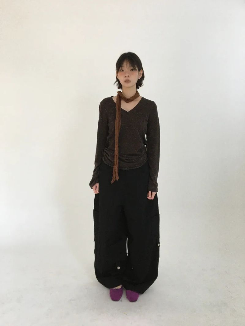 Denp Button Cargo Wide Pants (3color)
