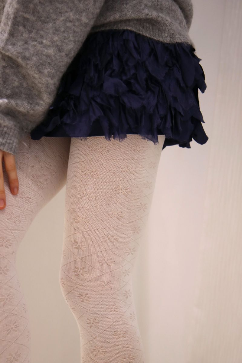 falling snow tights (white)